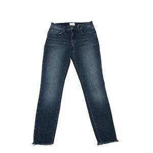 Hudson Jeans Womens 25 Blue Natalie Super Skinny Mid Rise Ankle‎ Raw Hem Stretch